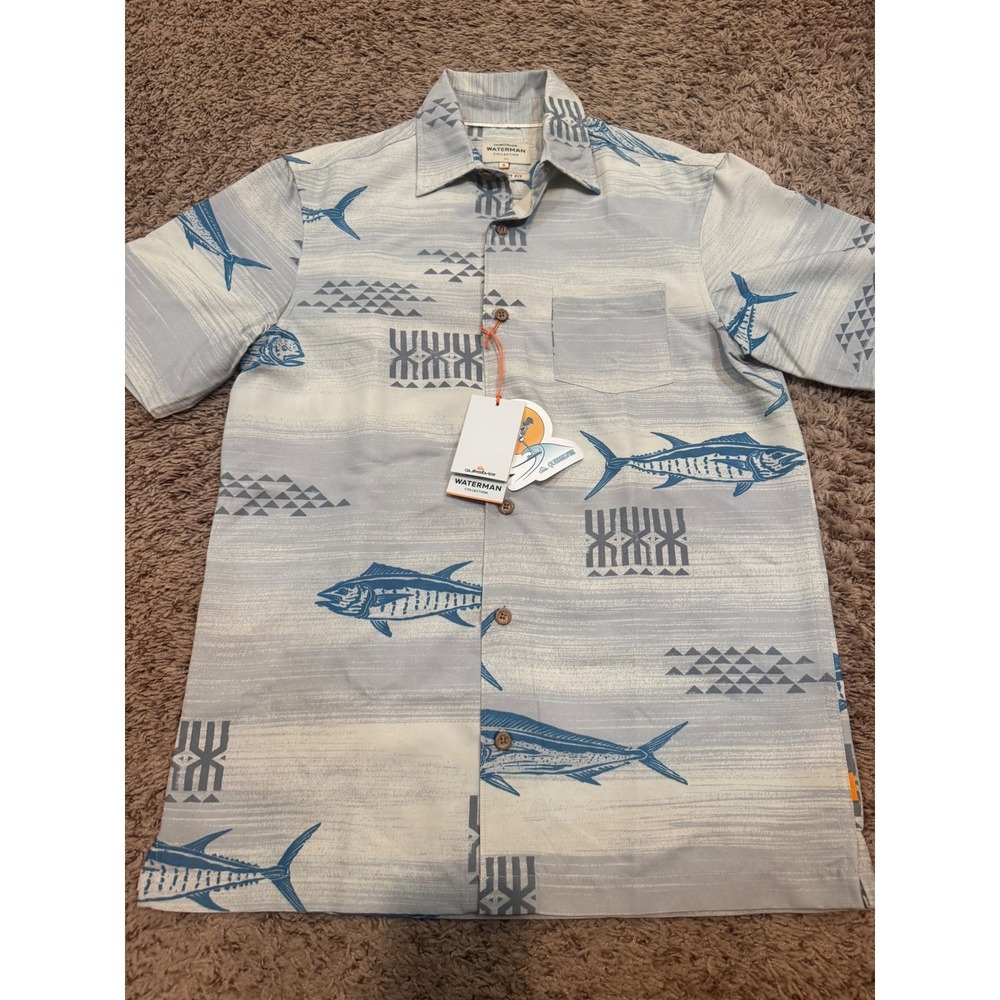 Quiksilver Waterman Fishing‎ Marlin Button Up Shirt NWT Men's Small
